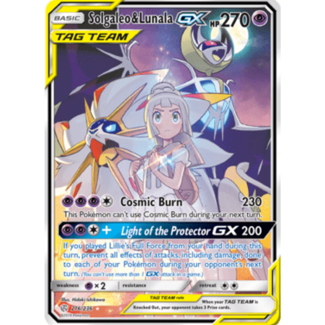 Solgaleo & Lunala GX (Full Art) 216/236 - Holofoil SM Cosmic Eclipse - Ultra Rare