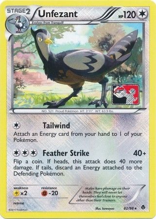 Unfezant 082/98 - Reverse Holofoil League & Championship Cards - Promo