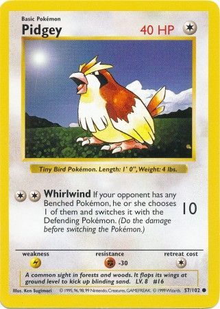 Pidgey 057 - Unlimited Base Set Shadowless - Common