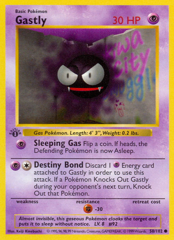 Gastly 050/102 - 1st Edition Base Set Shadowless - Common
