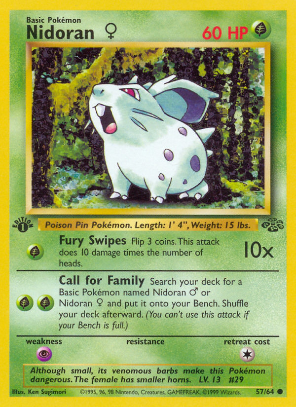 Nidoran F 057/64 - 1st Edition Jungle - Common