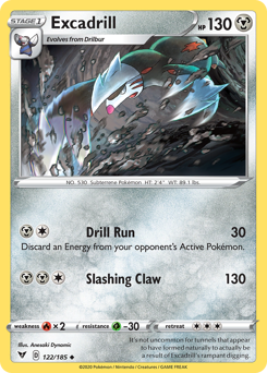 Excadrill 122  SWSH04 Vivid Voltage - Uncommon