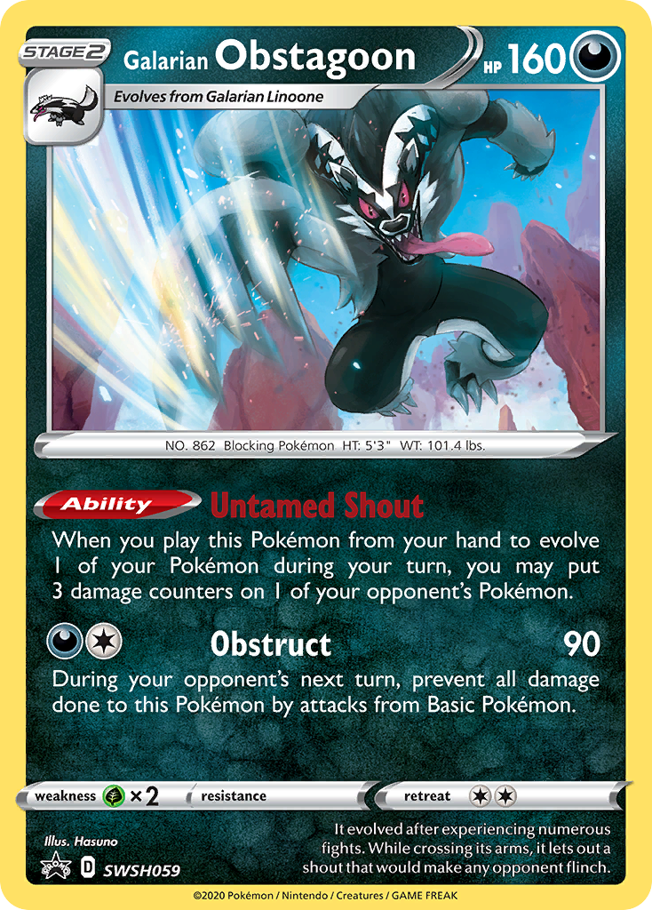 Galarian Obstagoon - SWSH059  - Holofoil SWSH Sword & Shield Promo Cards - Promo