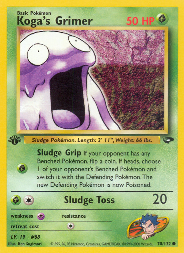 Koga's Grimer 078  - 1st Edition Gym Challenge - Common