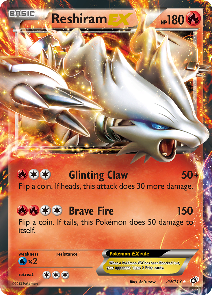 Reshiram EX 029  - Holofoil Legendary Treasures - Ultra Rare