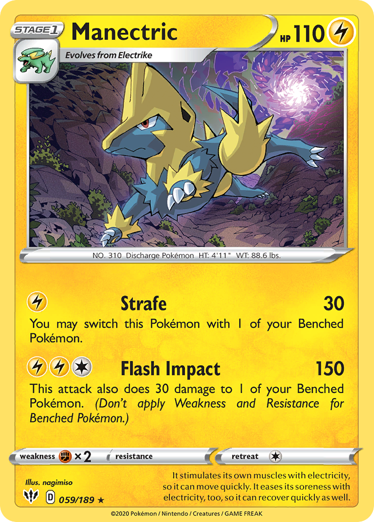 Manectric 059  SWSH03 Darkness Ablaze - Rare
