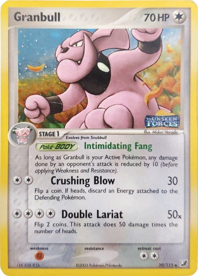 Granbull  - Reverse Holofoil Unseen Forces - Uncommon