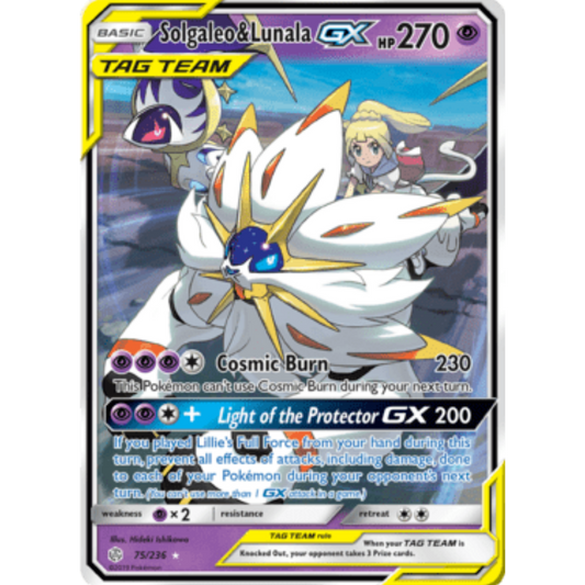 Solgaleo & Lunala GX 075/236  - Holofoil SM  Cosmic Eclipse - Ultra Rare