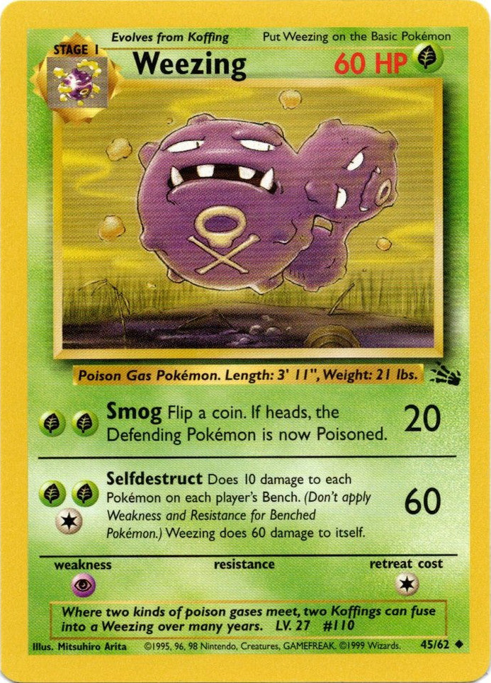 Weezing 045  - Unlimited Fossil - Uncommon