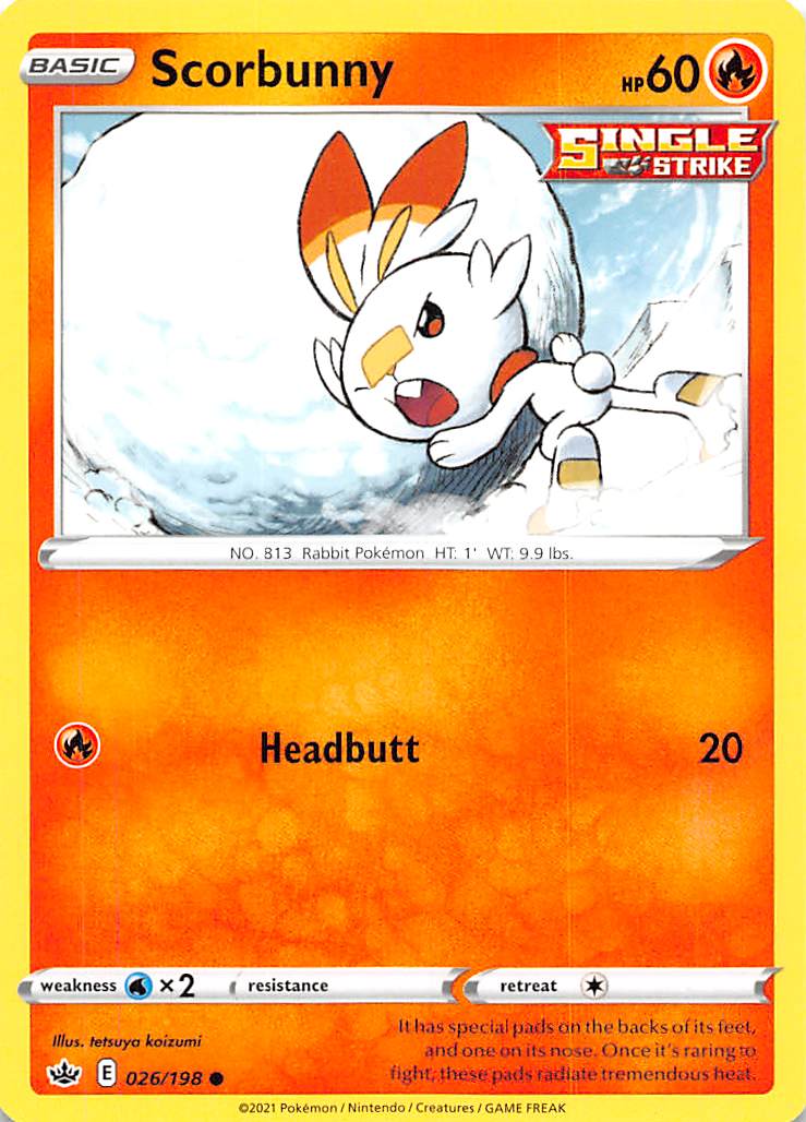 Scorbunny 026  SWSH06 Chilling Reign - Common