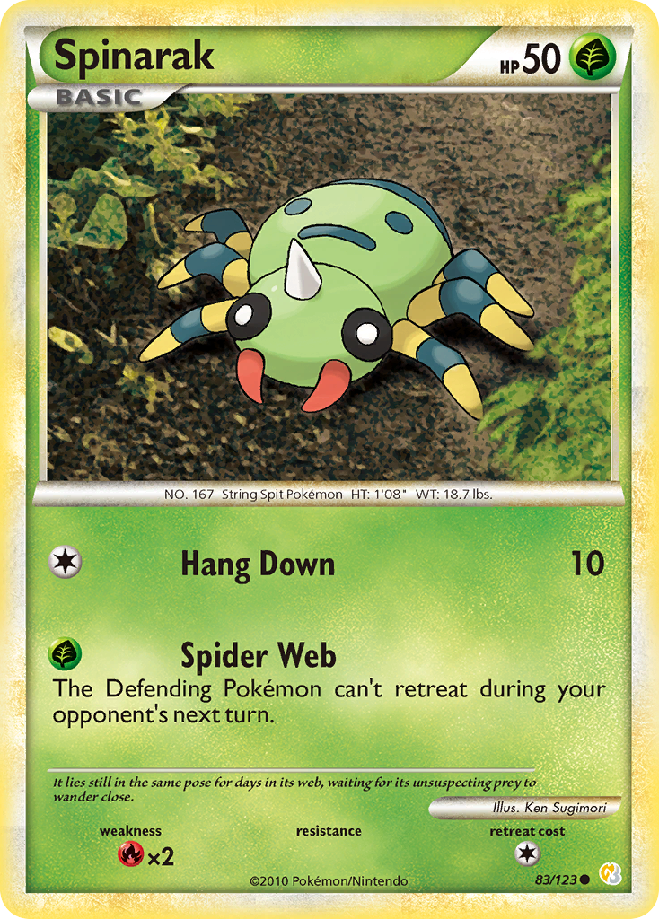 Spinarak 083  HeartGold SoulSilver - Common