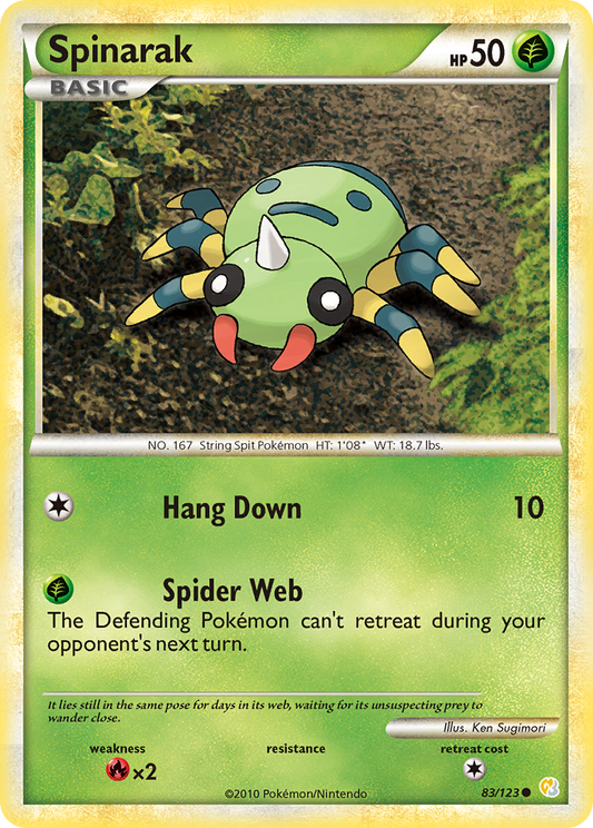Spinarak 083  HeartGold SoulSilver - Common