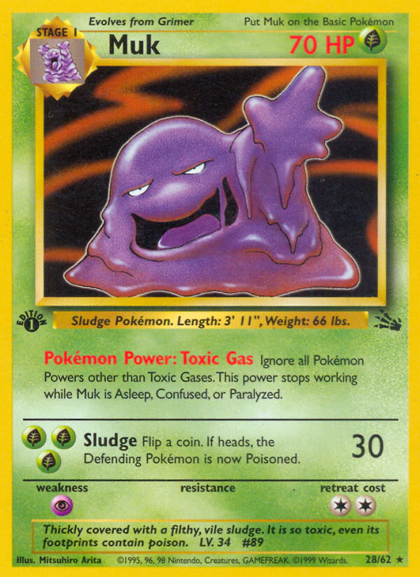 Muk (28) 028  - 1st Edition Fossil - Rare