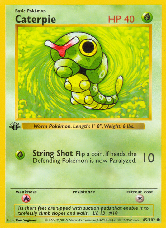 Caterpie 045/102  - 1st Edition Base Set Shadowless - Common