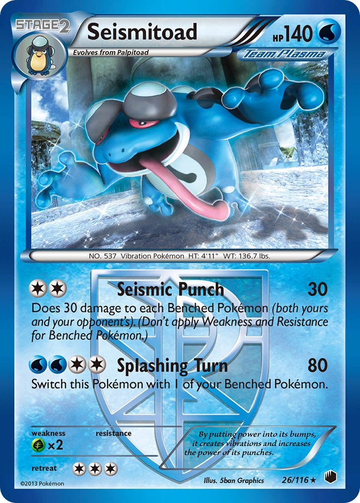 Seismitoad (Team Plasma) 026  Plasma Freeze - Rare