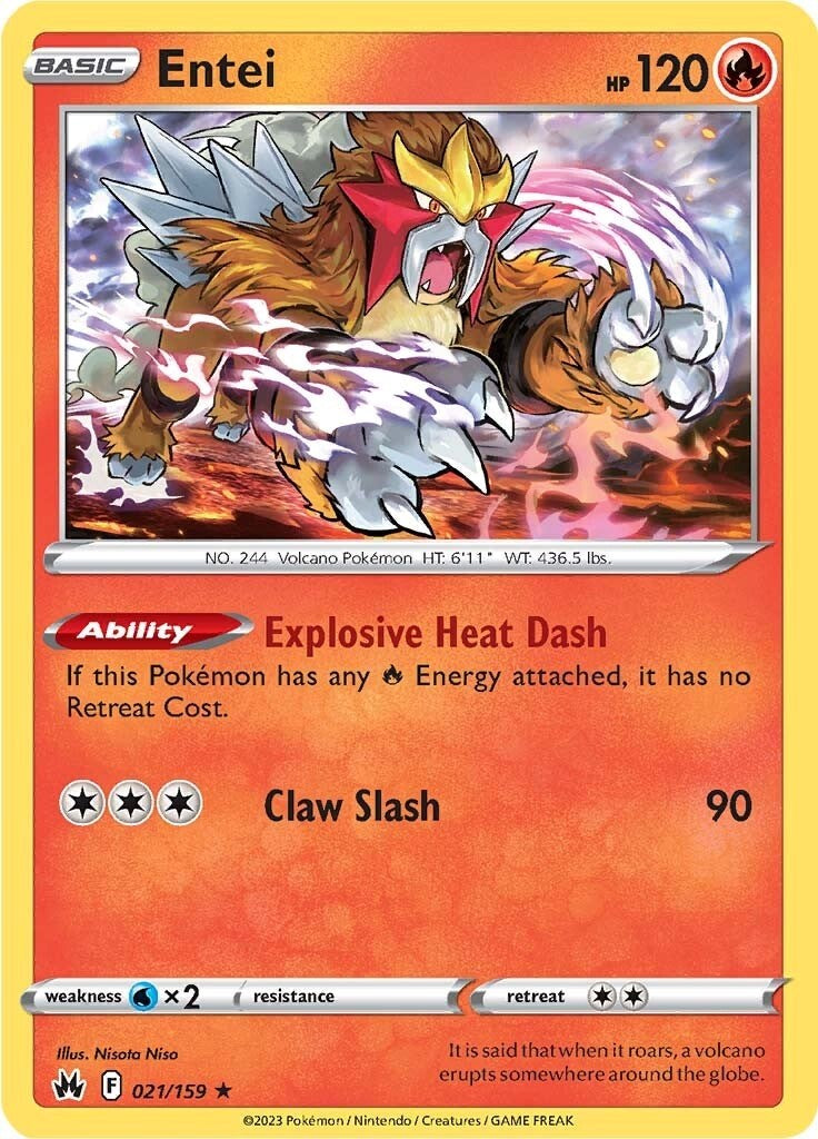 Entei 021  - Holofoil SWSH Crown Zenith - Holo Rare