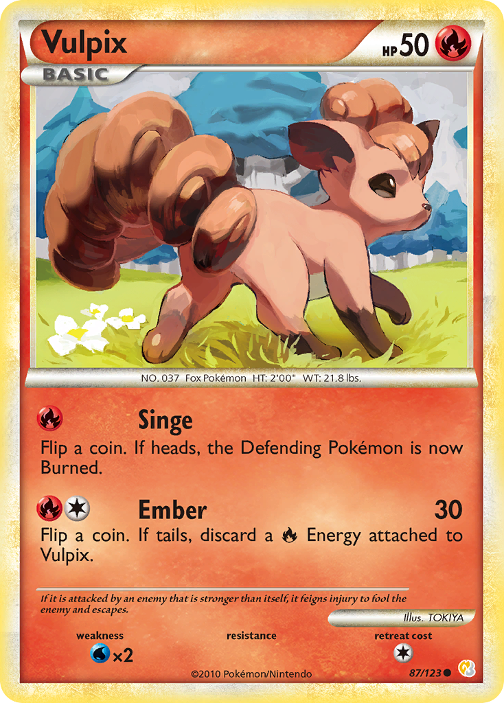 Vulpix 087  HeartGold SoulSilver - Common