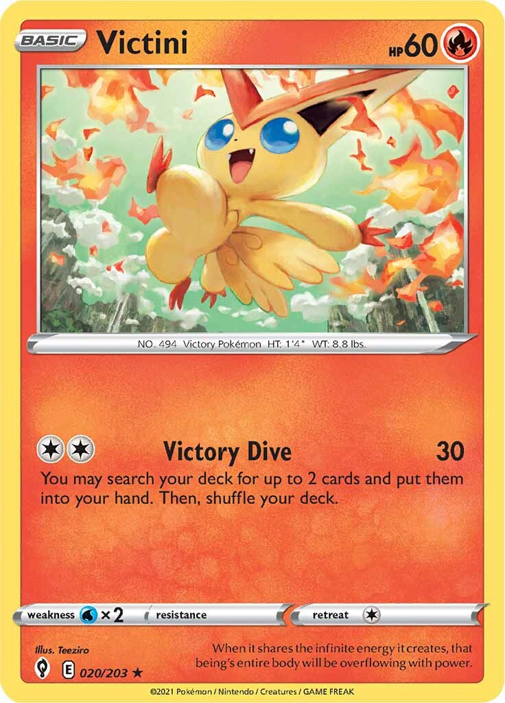 Victini 020  - Holofoil SWSH07 Evolving Skies - Holo Rare
