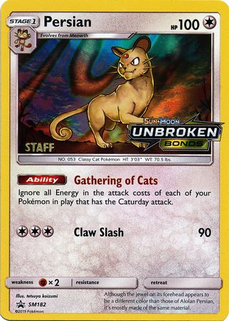 Persian - SM182 (Prerelease) [Staff]  - Holofoil SM Promos - Promo