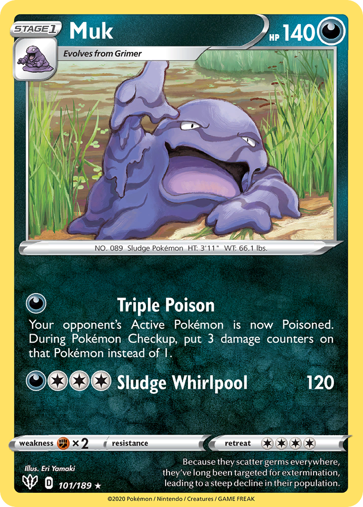 Muk 101  SWSH03 Darkness Ablaze - Rare