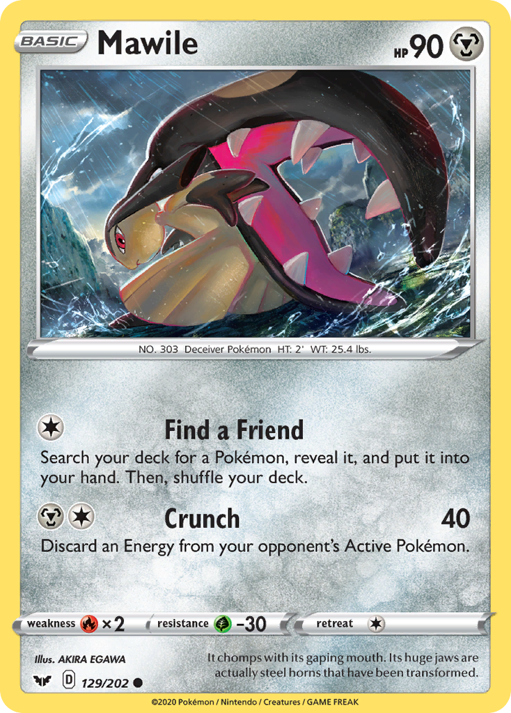 Mawile 129  SWSH01 Sword & Shield Base Set - Common