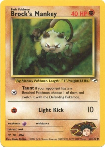 Brock's Mankey (67) 067  - Unlimited Gym Heroes - Common