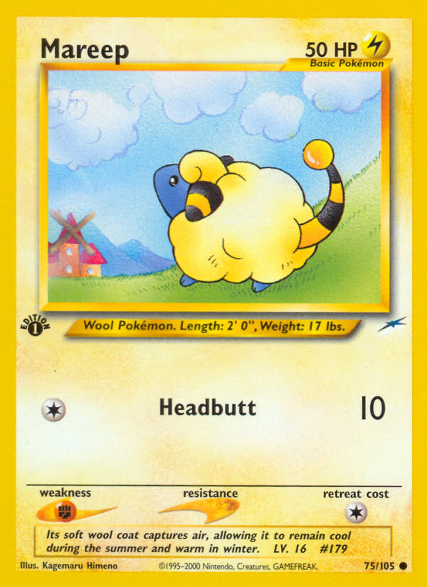 Mareep 075  - 1st Edition Neo Destiny - Common