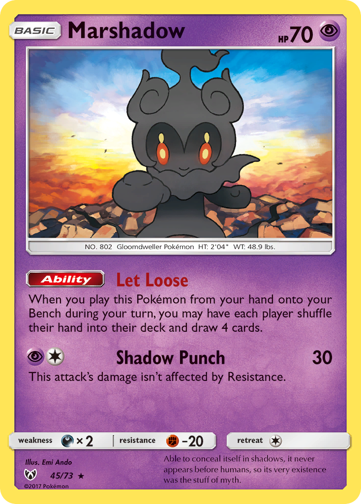 Marshadow 045  - Holofoil Shining Legends - Holo Rare