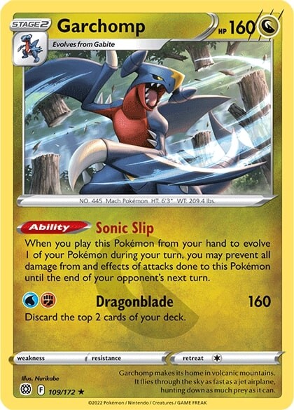Garchomp 109  - Holofoil SWSH09 Brilliant Stars - Holo Rare