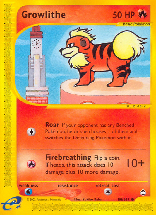 Growlithe (80) 080  Aquapolis - Common
