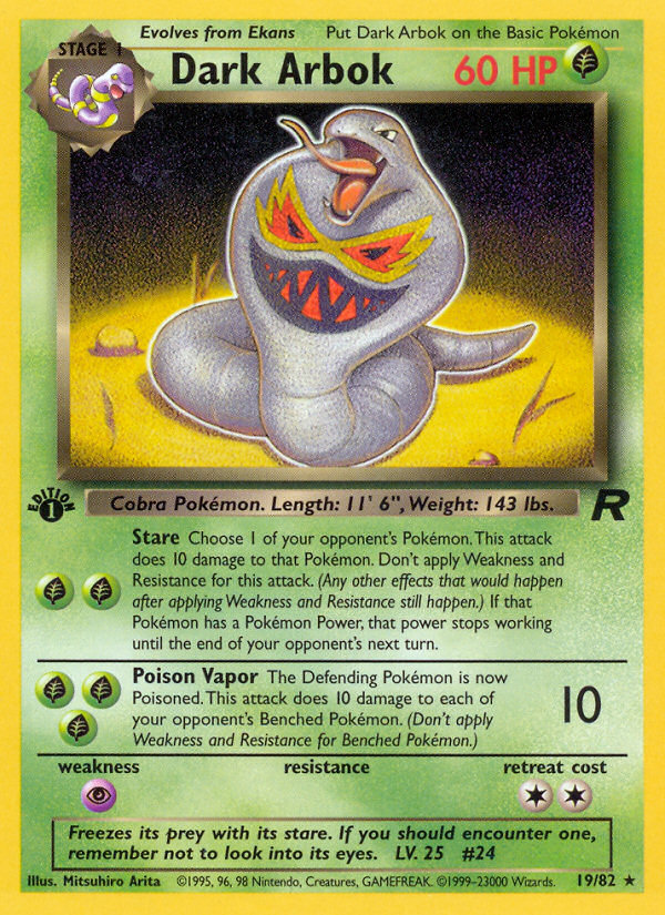 Dark Arbok (19) 019  - 1st Edition Team Rocket - Rare