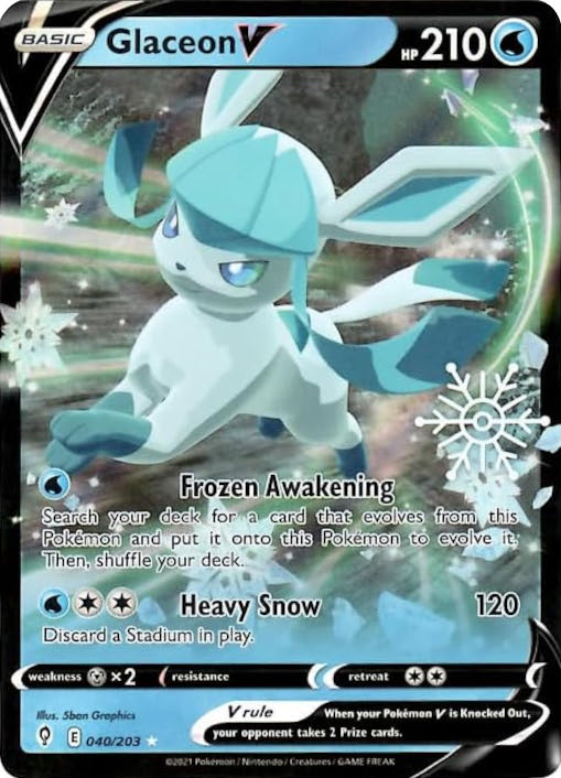 Glaceon V 040/203  - Holofoil Miscellaneous Cards & Products - Ultra Rare