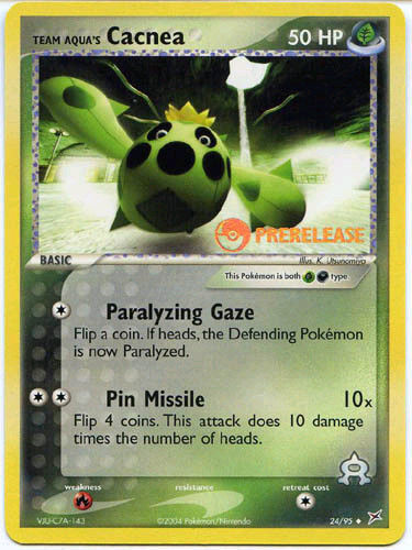 Team Aqua's Cacnea 024/95  - Holofoil Miscellaneous Cards & Products - Promo