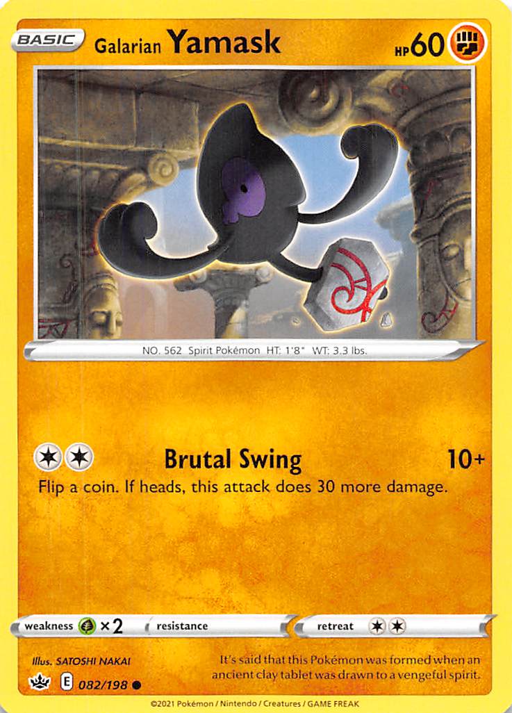 Galarian Yamask 082  SWSH06 Chilling Reign - Common