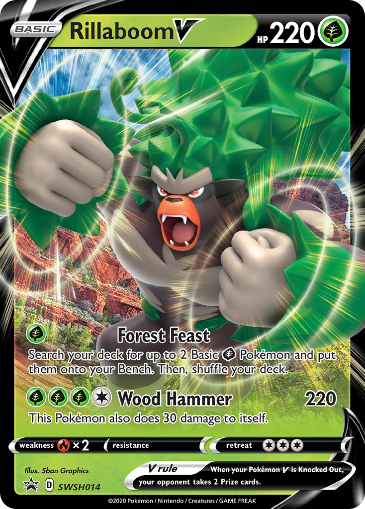 Rillaboom V - SWSH014  - Holofoil Jumbo Cards - Promo
