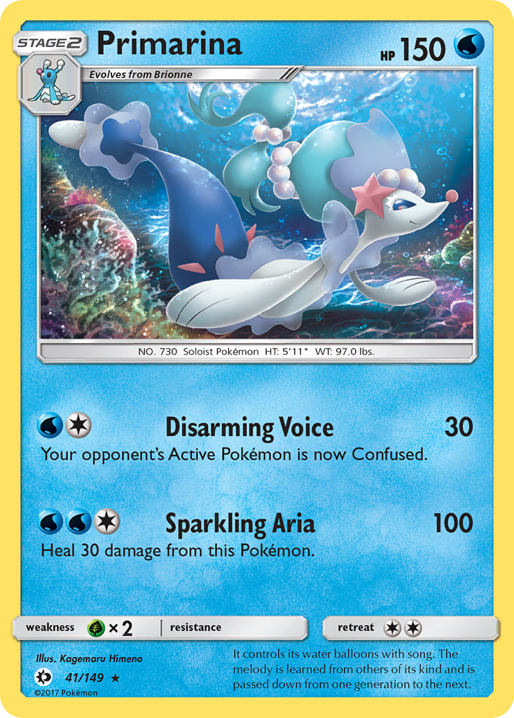 Primarina 041  SM Base Set - Rare