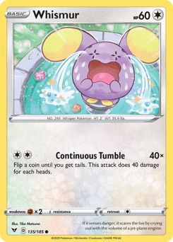 Whismur 135  SWSH04 Vivid Voltage - Common