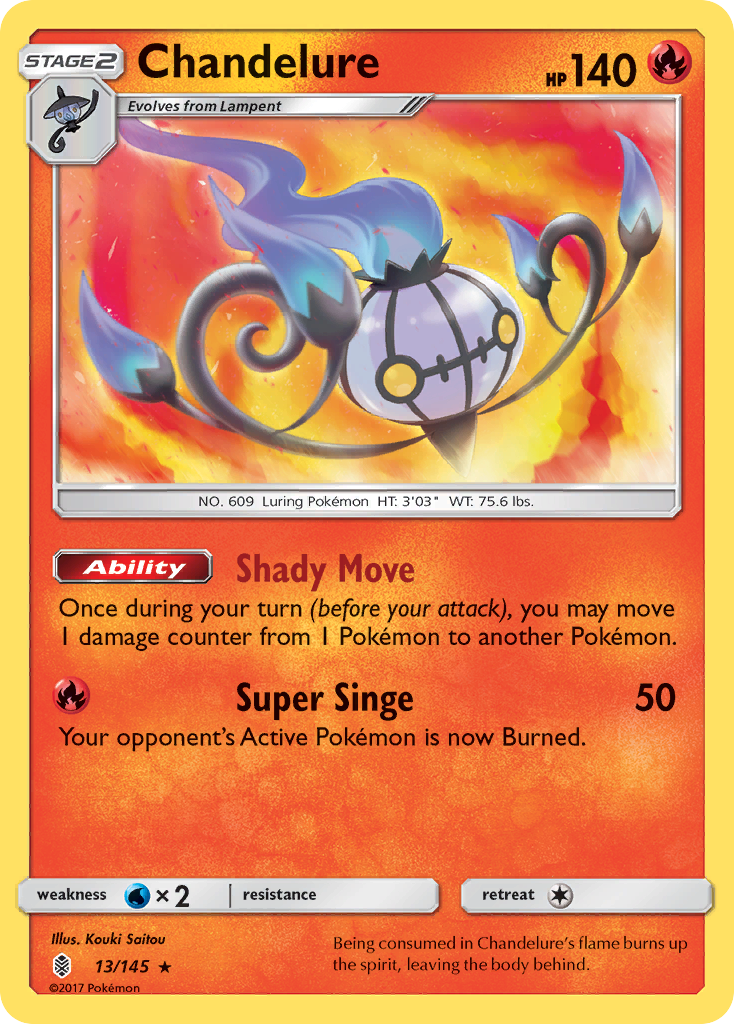 Chandelure 013  - Holofoil SM  Guardians Rising - Holo Rare