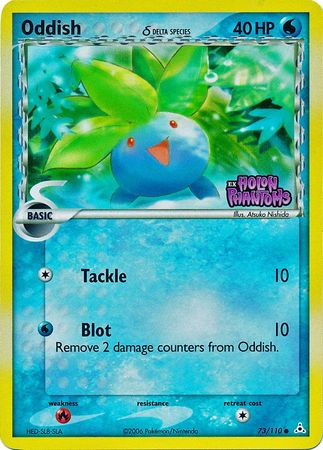 Oddish (Delta Species) 073  - Reverse Holofoil Holon Phantoms - Common