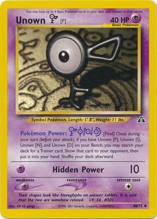 Unown [F] 048  - Unlimited Neo Discovery - Uncommon