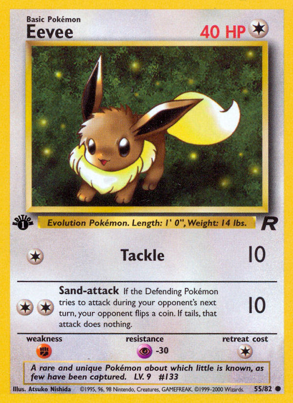 Eevee 055  - 1st Edition Team Rocket - Common