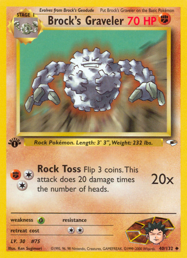 Brock's Graveler 040  - 1st Edition Gym Heroes - Uncommon