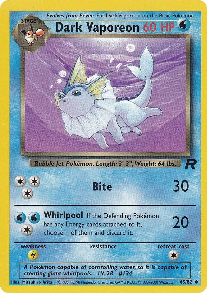 Dark Vaporeon 045  - Unlimited Team Rocket - Uncommon