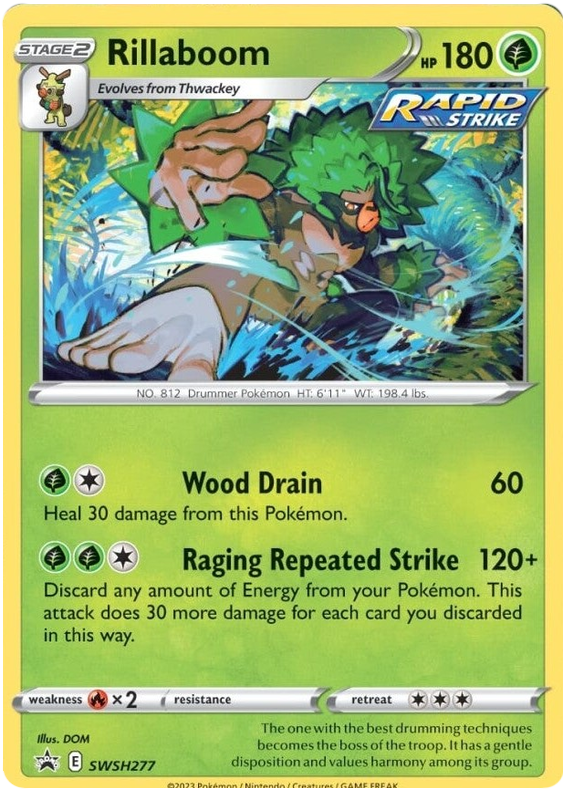 Rillaboom SWSH277  - Holofoil SWSH Sword & Shield Promo Cards - Promo