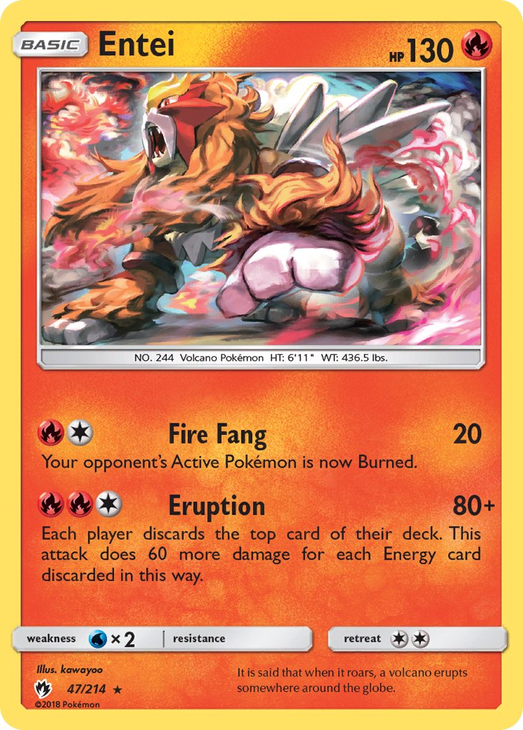 Entei - 47/214 (SM Lost Thunder)/214  - Holofoil Deck Exclusives - Holo Rare