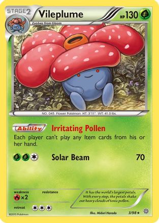 Vileplume 003  - Reverse Holofoil XY  Ancient Origins - Rare