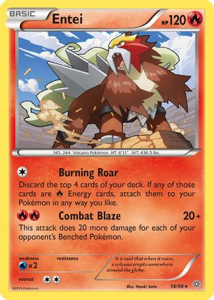 Entei (14) 014  - Reverse Holofoil XY  Ancient Origins - Rare