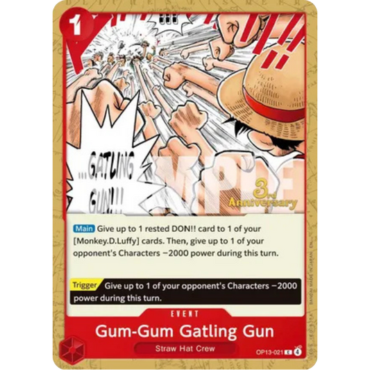 Gum-Gum Gatling Gun (OP13-021) - Carrying On His Will: 3rd Anniversary Tournament Cards