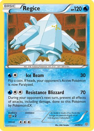 Regice 024  - Reverse Holofoil XY  Ancient Origins - Rare