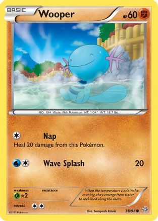Wooper 038  - Reverse Holofoil XY  Ancient Origins - Common